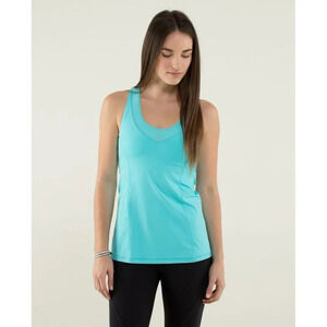 Lululemon Women's Tone It Tank Angel Blue Layer Look Racerback Tank Size 8